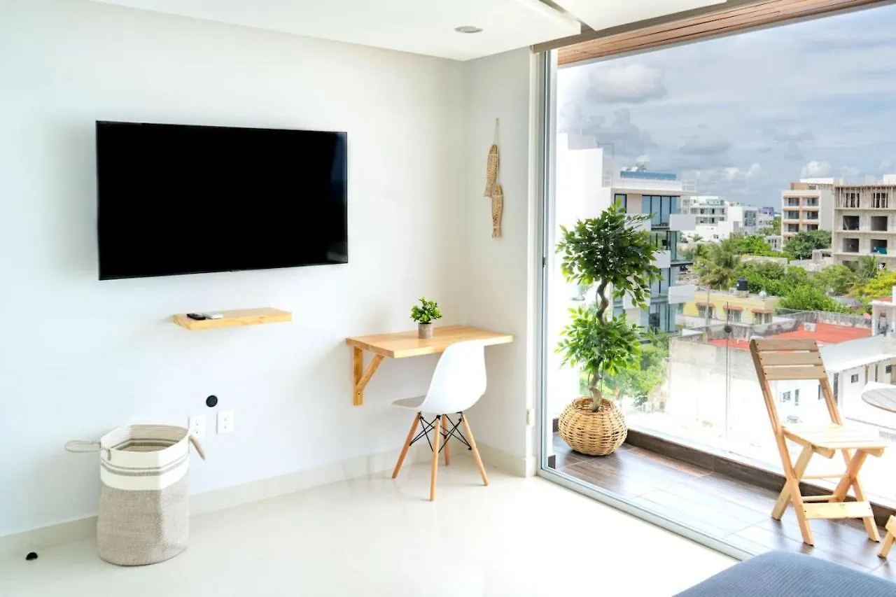 Lägenhet Dk Exlusive 1Br- Balcony And Rooftop Sea View Playa del Carmen